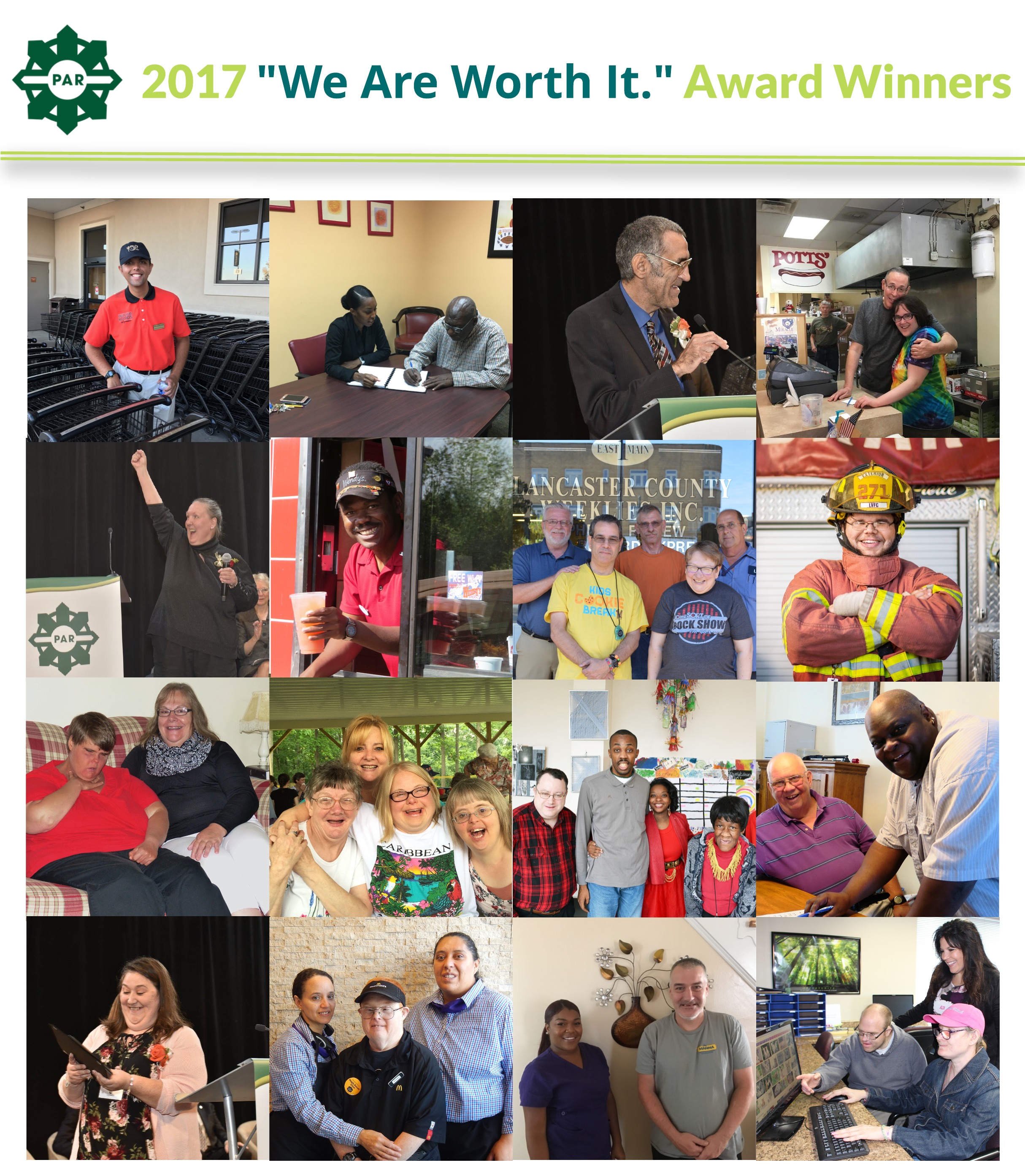 2017 "We Are Worth It." Award Winners